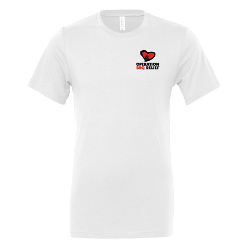  Bella + Canvas White Jersey Cotton T Shirt - OBR Vertical Primary Mark