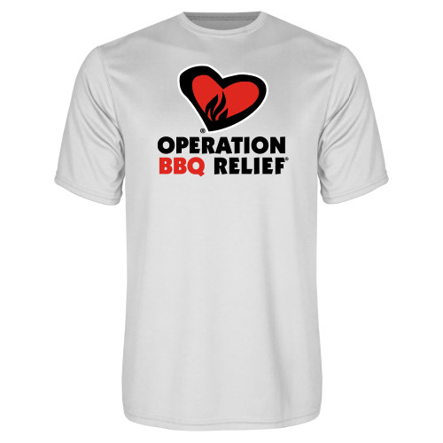  White Performance Tee - OBR Vertical Primary Mark