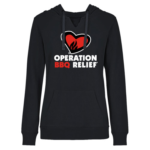  Womens Plus Black Hoodie - OBR Vertical Primary Mark