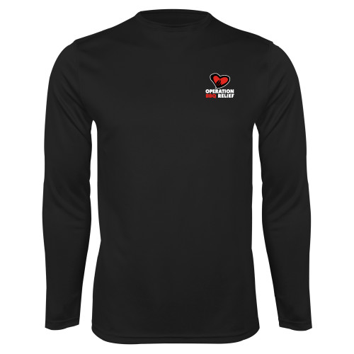  Black Performance Long Sleeve Shirt - OBR Vertical Primary Mark