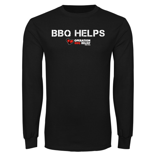  Black Long Sleeve T Shirt - OBR BBQ Helps