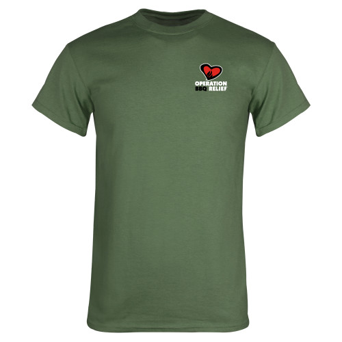  Military Green T Shirt - OBR Vertical Primary Mark