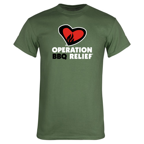  Military Green T Shirt - OBR Vertical Primary Mark