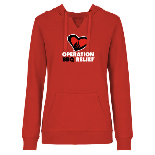  Womens Plus Red Hoodie - OBR Vertical Primary Mark