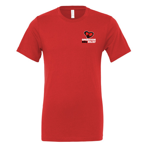  Bella + Canvas Red Jersey Cotton T Shirt - OBR Vertical Primary Mark