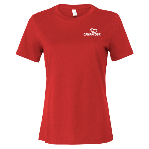  Bella + Canvas Womens Red Relaxed Cotton T Shirt - Camp OBR