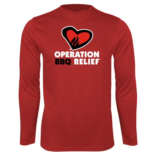  Red Performance Long Sleeve Shirt - OBR Vertical Primary Mark