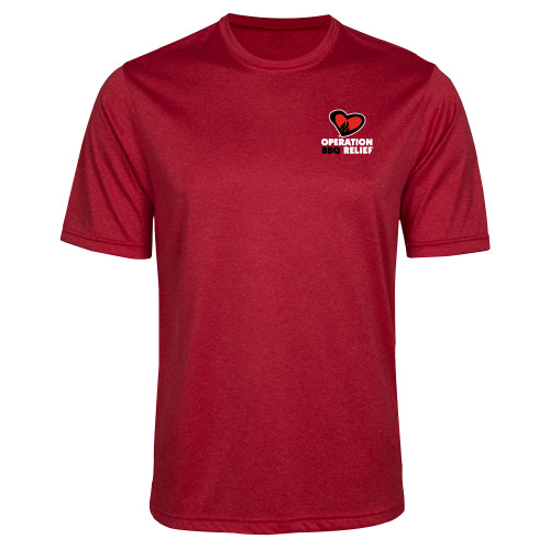  Red Heather Performance Contender Tee - OBR Vertical Primary Mark