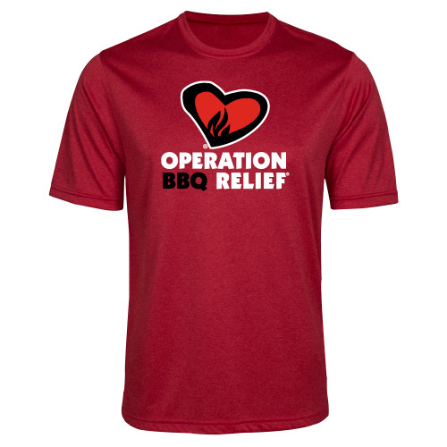  Red Heather Performance Contender Tee - OBR Vertical Primary Mark