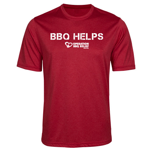 Red Heather Performance Contender Tee - OBR BBQ Helps