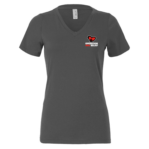 Main Image for  Bella + Canvas Womens Asphalt V Neck Cotton T Shirt