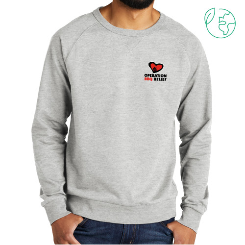  Allmade Light Grey Organic French Terry Crewneck Sweatshirt - OBR Vertical Primary Mark