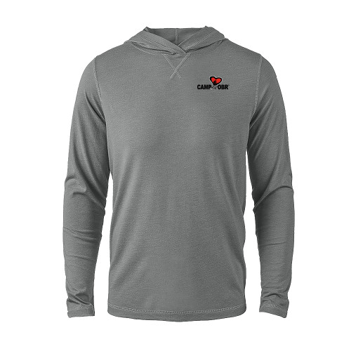  Grey Heather Long Sleeve Hooded Tee - Camp OBR