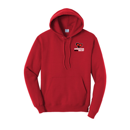  Tall Red Fleece Hoodie - OBR Vertical Primary Mark