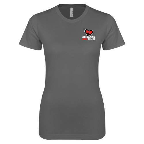  Next Level Womens Charcoal Boyfriend Tee - OBR Vertical Primary Mark