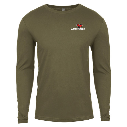  Next Level Military Green Cotton Long Sleeve Tee - Camp OBR