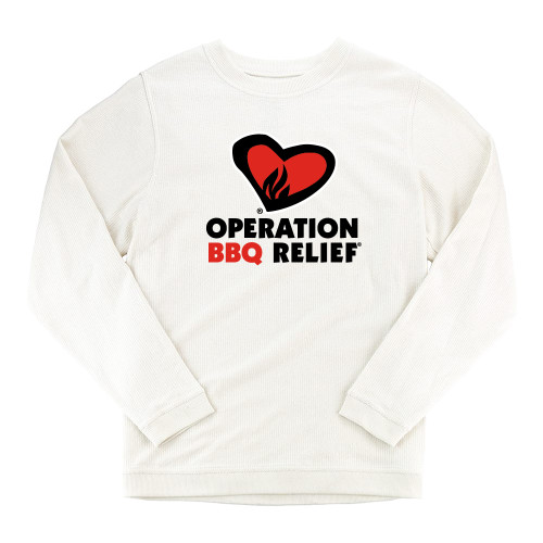  Boxercraft Womens Cream Corded Crew - OBR Vertical Primary Mark