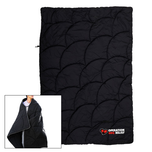  Black Wearable Camping Blanket - OBR Horizontal Secondary Mark