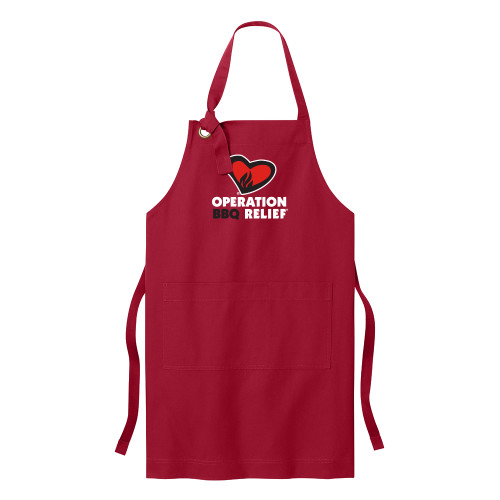  Signature Heavy Red Twill Bib Apron