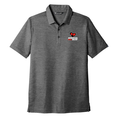  TravisMathew Grey Oceanside Heather Polo - OBR Vertical Primary Mark