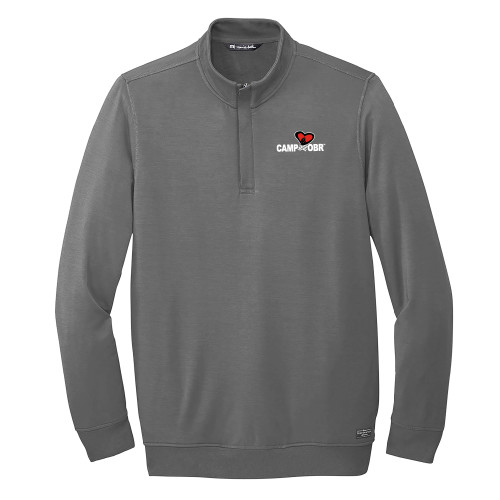  TravisMathew Grey Newport 1/4 Zip Fleece - Camp OBR