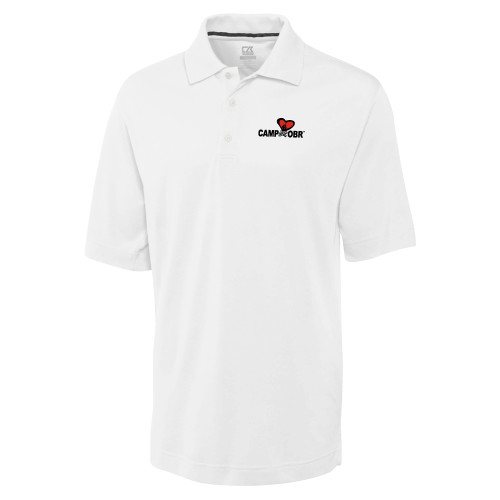  C&B White Advantage TriBlend Pique Polo - Camp OBR