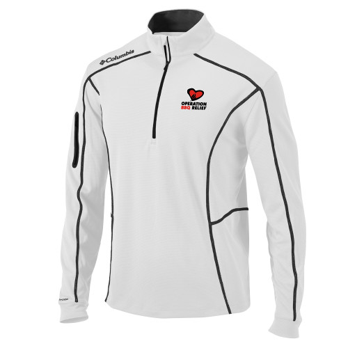  Columbia White Omni Wick Shotgun 1/4 Zip - OBR Vertical Primary Mark