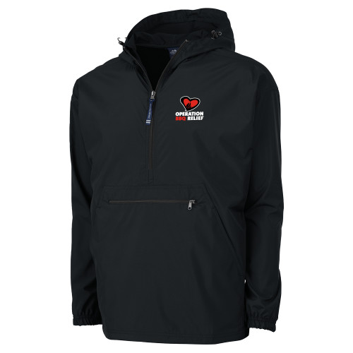  Charles River Black Pack N Go Pullover Rain Jacket - OBR Vertical Primary Mark