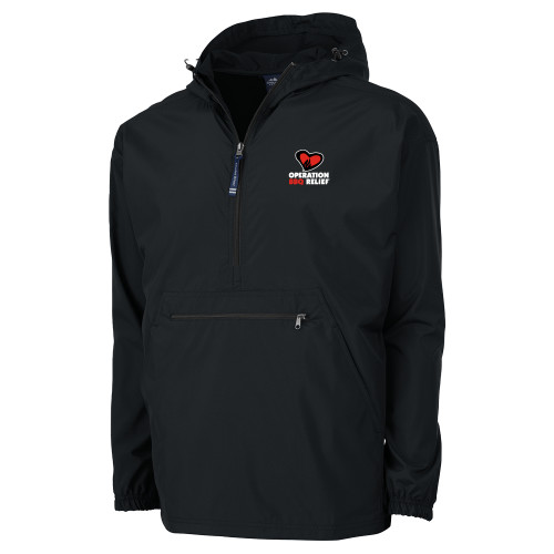  Charles River Womens Black Pack N Go Pullover Jacket - OBR Vertical Primary Mark