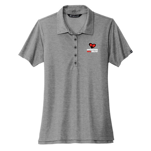  TravisMathew Womens Grey Heather Oceanside Polo - OBR Vertical Primary Mark