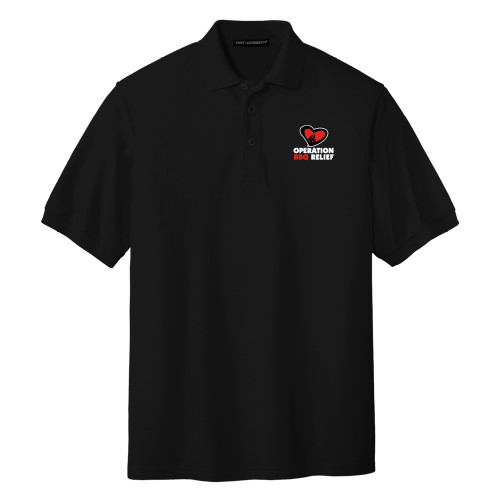  Black Silk Touch Polo - OBR Vertical Primary Mark