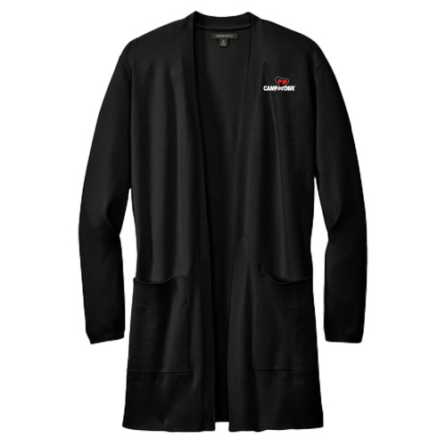  Mercer + Mettle Womens Black Open Front Cardigan Sweater - Camp OBR