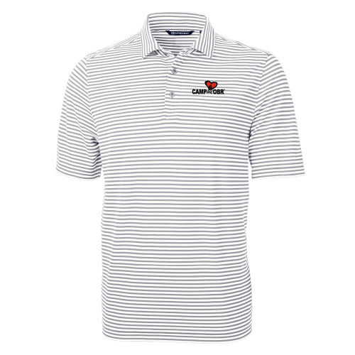  C&B Grey Virtue Eco Pique Stripe Polo - Camp OBR