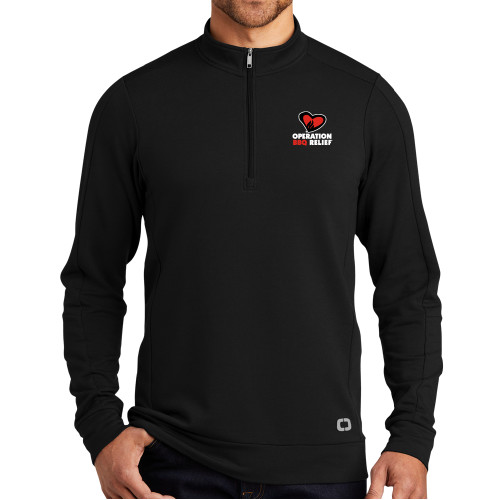  OGIO Black Luuma 1/2 Zip Fleece - OBR Vertical Primary Mark