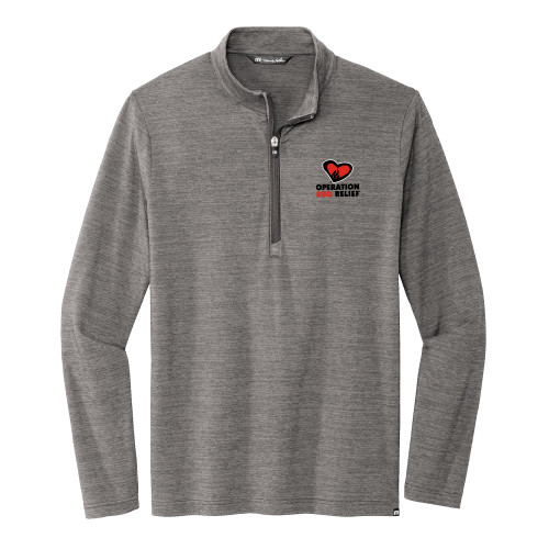  TravisMathew Grey Crestview 1/4 Zip Pullover - OBR Vertical Primary Mark