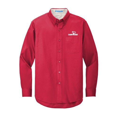 Red Twill Button Down Long Sleeve - Camp OBR