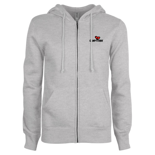  ENZA Womens Grey Fleece Full Zip Hoodie - Camp OBR
