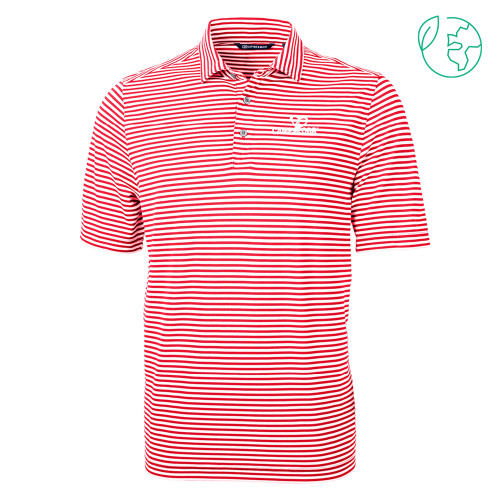  C&B Red Virtue Eco Pique Stripe Polo - Camp OBR