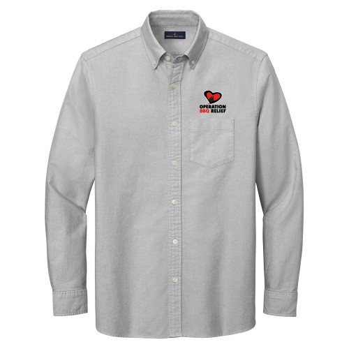  Brooks Brothers Windsor Grey Casual Oxford Cloth Shirt - OBR Vertical Primary Mark