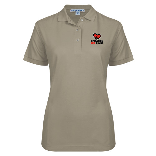  Womens Silk Touch Stone Pique Polo - OBR Vertical Primary Mark