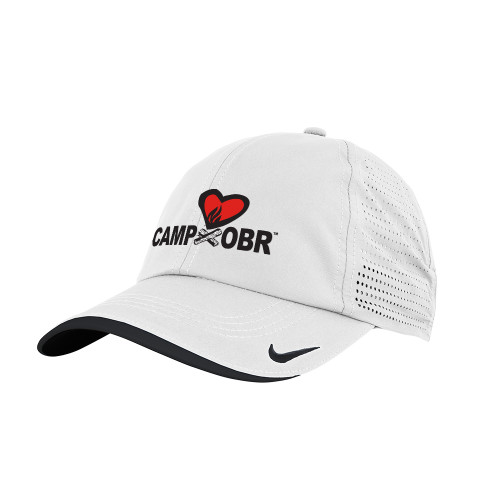  Nike White Dri Fit Perforated Hat - Camp OBR