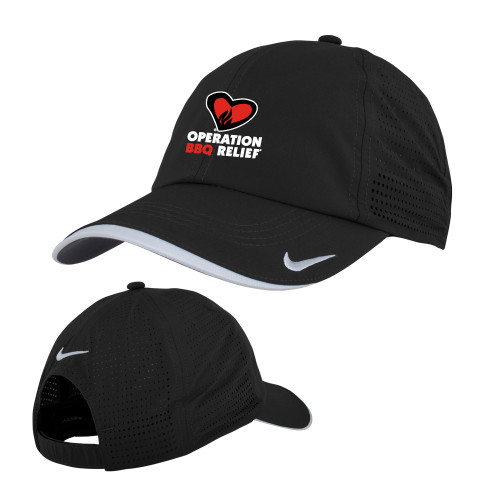  Nike Black Dri Fit Perforated Hat - OBR Vertical Primary Mark