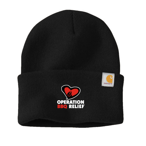  Carhartt Black Knit Beanie w/Cuff - OBR Vertical Primary Mark