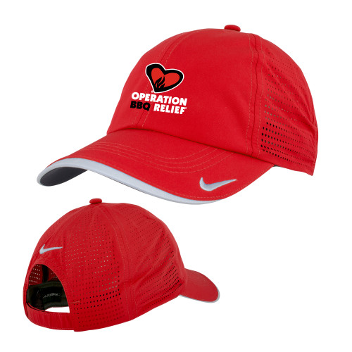  Nike Red Dri Fit Perforated Hat - OBR Vertical Primary Mark