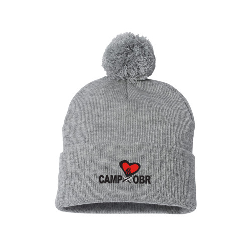  Sportsman Heather Grey Pom Pom Cuffed Beanie - Camp OBR