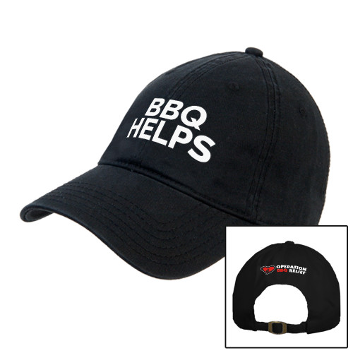  Black Unstructured Adjustable Low Profile Hat - OBR BBQ Helps