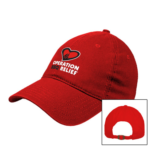  Red Unstructured Adjustable Low Profile Hat - OBR Vertical Primary Mark