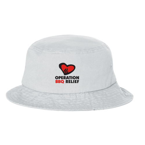  Sportsman White Bucket Hat - OBR Vertical Primary Mark