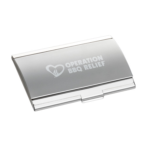  Dawlings Silver Curved Business Card Holder - OBR Horizontal Secondary MarkEngraved