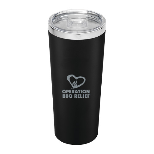  Thor Vacuum Insulated Black Tumbler 22oz - OBR Vertical Primary MarkEngraved